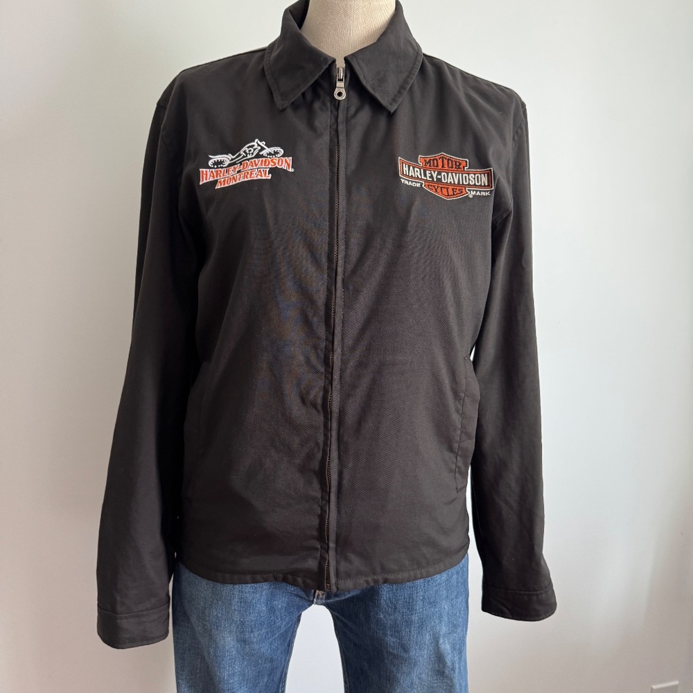 Harley Davidson - Black Canva Embroidered Jacket